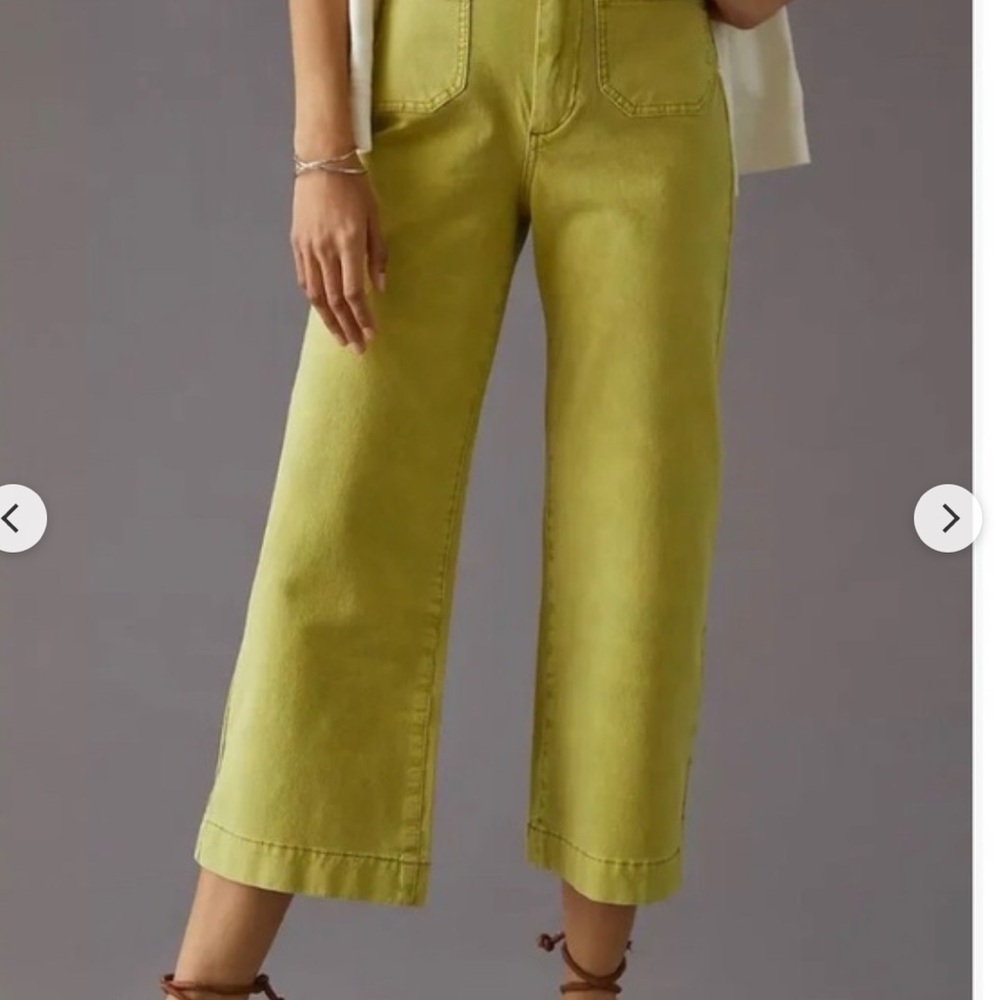Anthropologie by PILCRO The Skipper high rise cropped pants in Moss - Picture 8 of 9